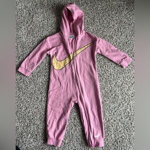 Nike Pink and Gold Hooded Footie